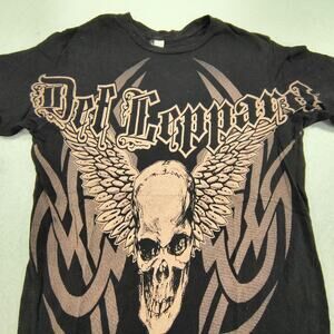 Def Leppard Band Graphic Short Sleeve T Shirt Womens Size Small S Black